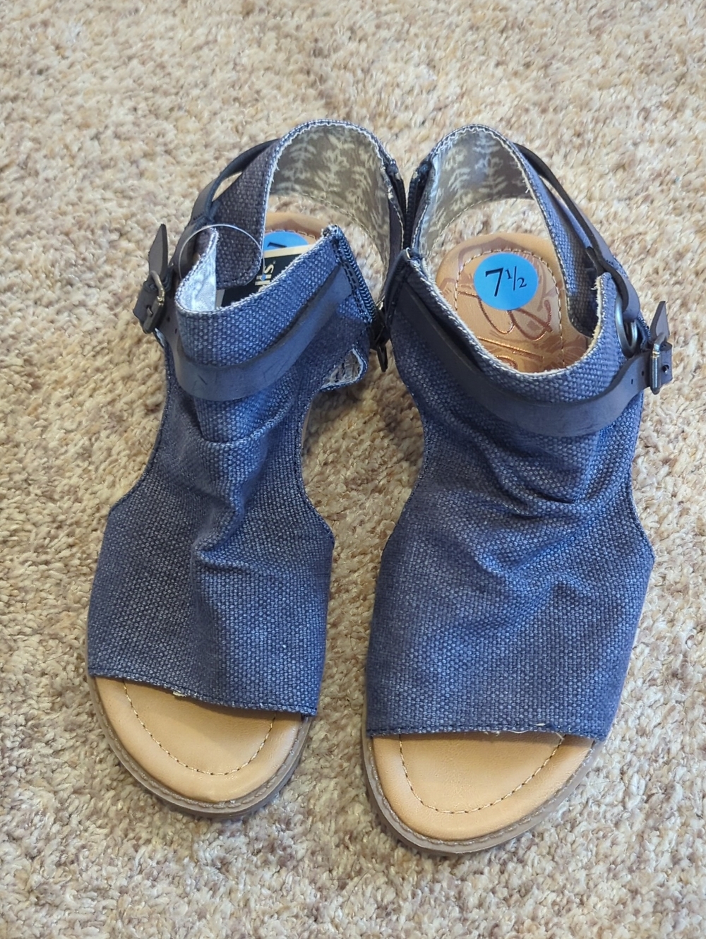Blowfish Navy Open-Toe Slingback Sandals